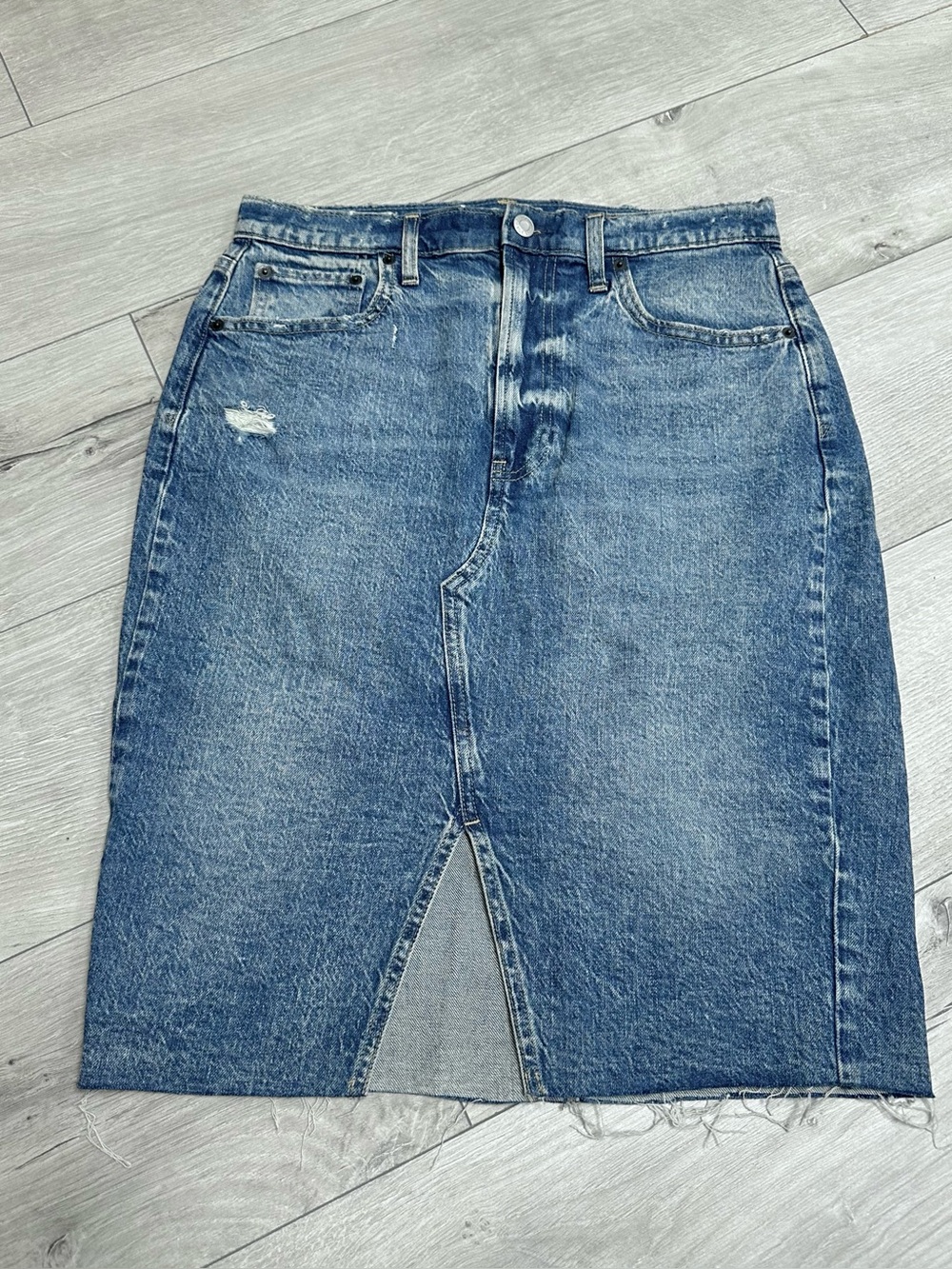 GAP High-Rise Denim Midi Pencil Skirt Size 8